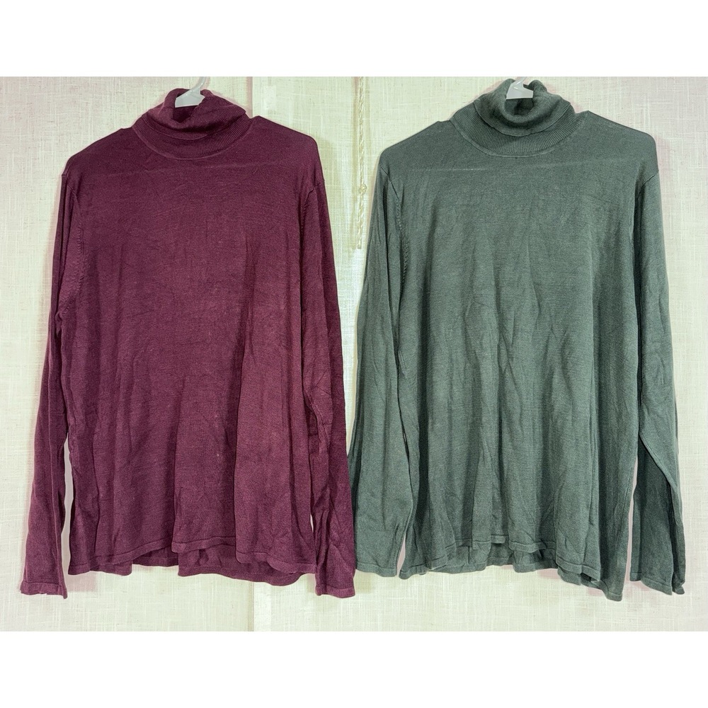 Terry Lewis Classic Luxuries Women's 2X TurtleNeck Sweater Shirt Silk Blend LOT‎